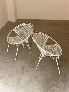 1950s Maurizio Tempestini for Salterini Radar Wrought Iron Lounge Chairs a Pair - 4709848