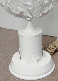 1950s Metal White Leaf Table Lamps Painted - 1803423
