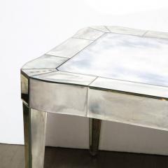 1950s Mid Century American Glamorous Smokey Mirrored Center Hall Game Table - 2660838