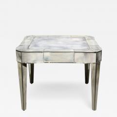 1950s Mid Century American Glamorous Smokey Mirrored Center Hall Game Table - 2669519