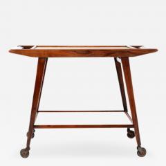 1950s Mid Century Bar Cart Tea Cart Brazilian Rosewood Italy - 173828