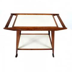 1950s Mid Century Bar Cart Tea Cart Brazilian Rosewood Italy - 173831