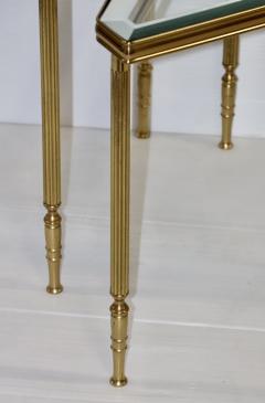 1950s Mid Century Modern Brass Italian Triangular Side Tables coffee table - 2905394