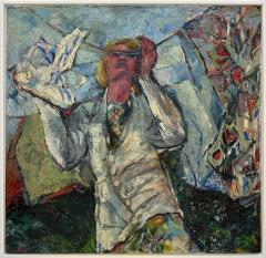 1950s Mid century Overscale Abstract Oil Painting of a Woman Newly Framed - 4375542