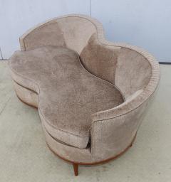 1950s Modern Italian Curved Loveseat In Velvet - 4414494