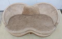 1950s Modern Italian Curved Loveseat In Velvet - 4414496