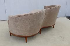 1950s Modern Italian Curved Loveseat In Velvet - 4414498