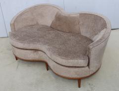 1950s Modern Italian Curved Loveseat In Velvet - 4414500