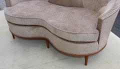 1950s Modern Italian Curved Loveseat In Velvet - 4414501