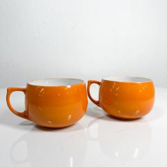 1950s Modern Meito Fine China Hand Painted Two Orange Cups
