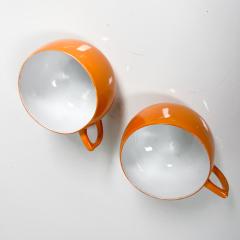 1950s Modern Meito Fine China Hand Painted Two Orange Cups