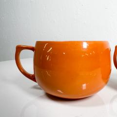 1950s Modern Meito Fine China Hand Painted Two Orange Cups