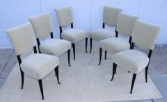1950s Modernist Italian Ebonized Dining Chairs In Donghia Mohair Fabric - 4158444