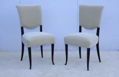 1950s Modernist Italian Ebonized Dining Chairs In Donghia Mohair Fabric - 4158445