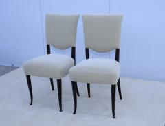 1950s Modernist Italian Ebonized Dining Chairs In Donghia Mohair Fabric - 4158447