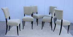 1950s Modernist Italian Ebonized Dining Chairs In Donghia Mohair Fabric - 4158448