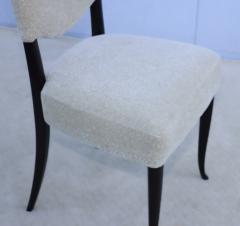 1950s Modernist Italian Ebonized Dining Chairs In Donghia Mohair Fabric - 4158450