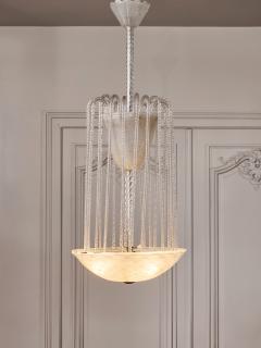 1950s Murano Glass Fountain Style Chandelier with Twisted - 4693436