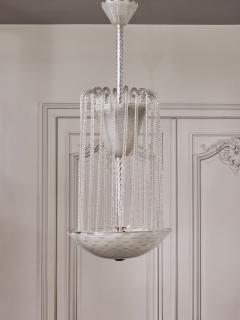 1950s Murano Glass Fountain Style Chandelier with Twisted - 4693444