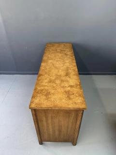 1950s Neoclassical Revival Sideboard in Pecan and Burl with Brass Scroll Details - 2937174