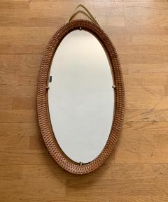 1950s Oval Mirror in Rattan - 1032133