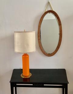 1950s Oval Mirror in Rattan - 1032136