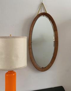 1950s Oval Mirror in Rattan - 1032137