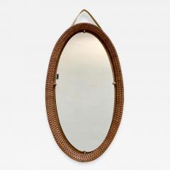 1950s Oval Mirror in Rattan - 1032603