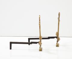 1950s Pair of Brass Anchor Andirons - 2793858