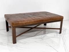 1950s Patinated Leather and Steel Gym Bench - 3924673