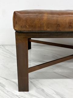 1950s Patinated Leather and Steel Gym Bench - 3924677