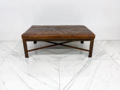 1950s Patinated Leather and Steel Gym Bench - 3924678