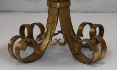1950s Scrolled Gilt Iron French Side Tables With Onyx Resin Tops - 3268369