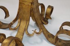 1950s Scrolled Gilt Iron French Side Tables With Onyx Resin Tops - 3268374