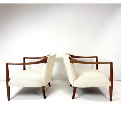 1950s Sculpted Walnut Lounge Chairs - 4549062