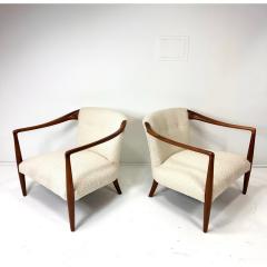 1950s Sculpted Walnut Lounge Chairs - 4549065