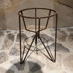 1950s Sculptural Iron Round Metal Tripod Planter Pedestal Vintage Modern Stand - 2650824