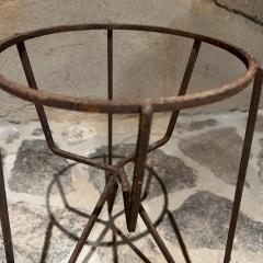 1950s Sculptural Iron Round Metal Tripod Planter Pedestal Vintage Modern Stand - 2650828