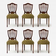 1950s Shell Back Italian Mahogany Dining Chairs Set of 6 - 4358492