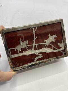 1950s Silver plate Hunting decorative boxe - 3923688