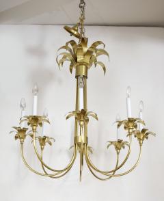 1950s Solid Brass Eight Arm Italian Flower Chandelier - 1555068