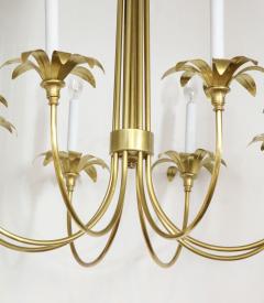 1950s Solid Brass Eight Arm Italian Flower Chandelier - 1555071