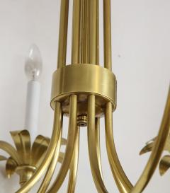 1950s Solid Brass Eight Arm Italian Flower Chandelier - 1555074