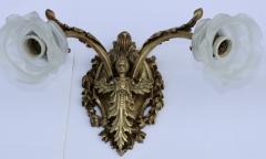 1950s Solid Brass French Angel Sconces - 3224744