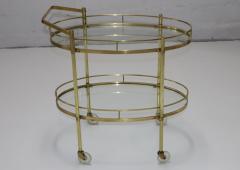 1950s Solid Brass Italian Oval Bar cart - 3277552