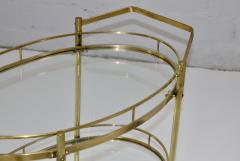 1950s Solid Brass Italian Oval Bar cart - 3277560