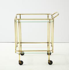 1950s Solid Brass Italian Two Tier Bar Cart - 2198221