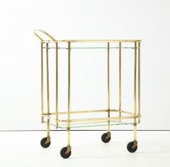 1950s Solid Brass Italian Two Tier Bar Cart - 2198229