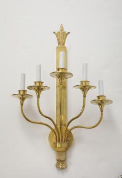 1950s Solid Brass Large French Sconces - 4293354