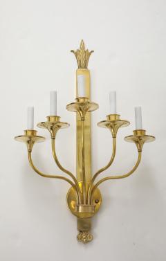 1950s Solid Brass Large French Sconces - 4293356
